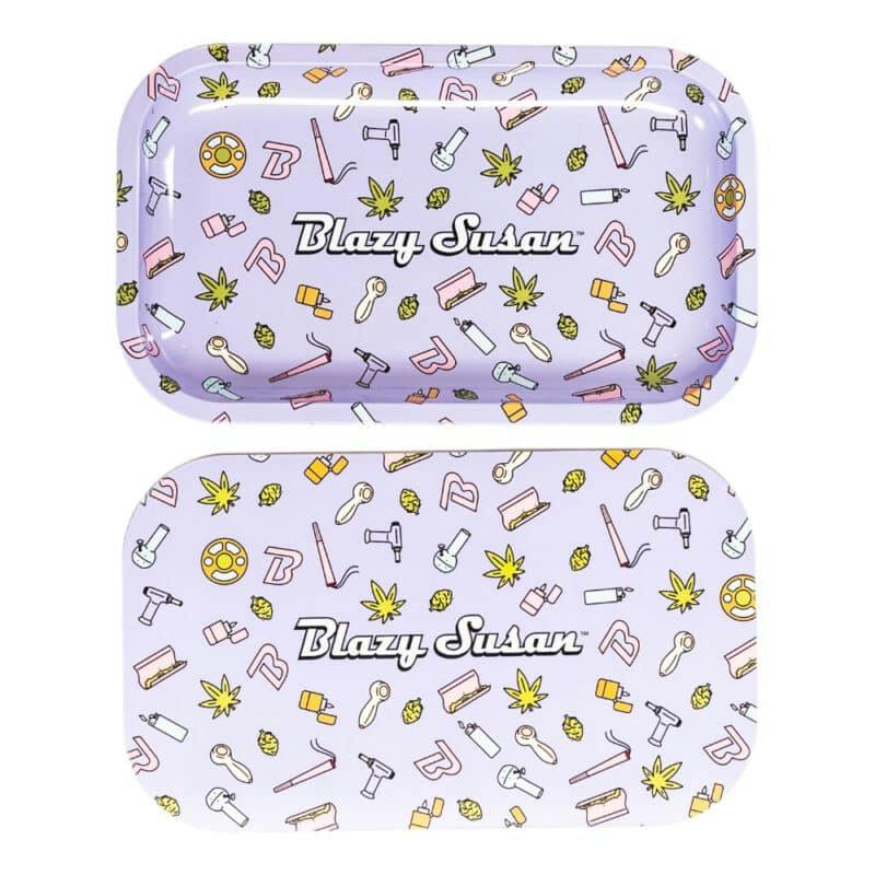 Purple Icons Metal Rolling Tray w/ Lid - Medium | Accessories