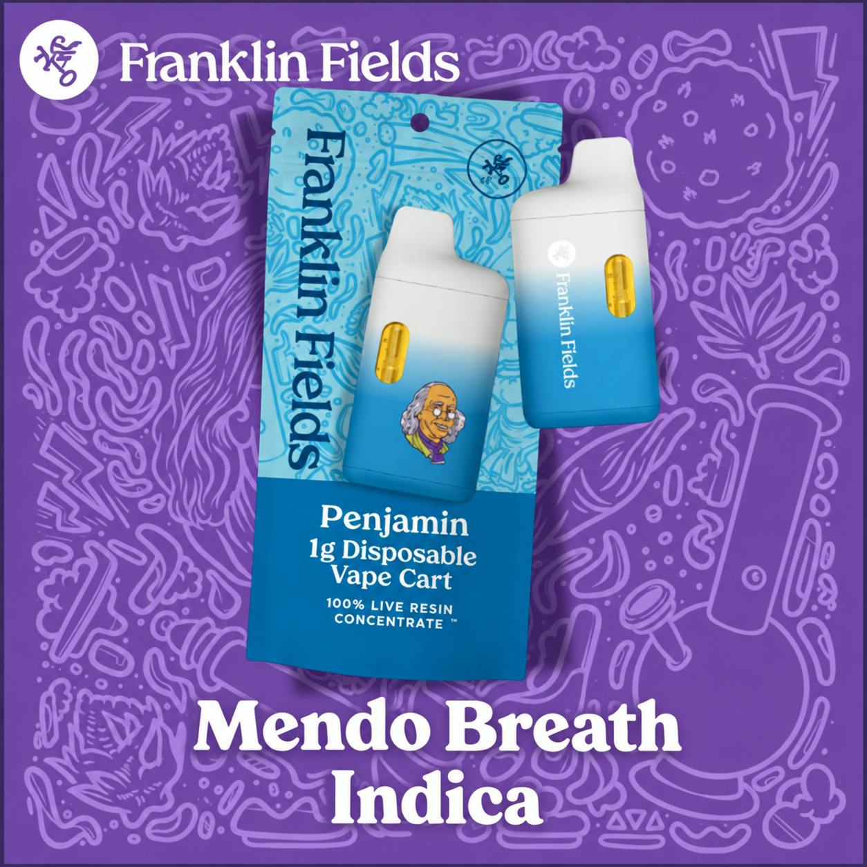 Franklin Fields Penjamin Mendo Breath 1G Live Resin Disposable Vape