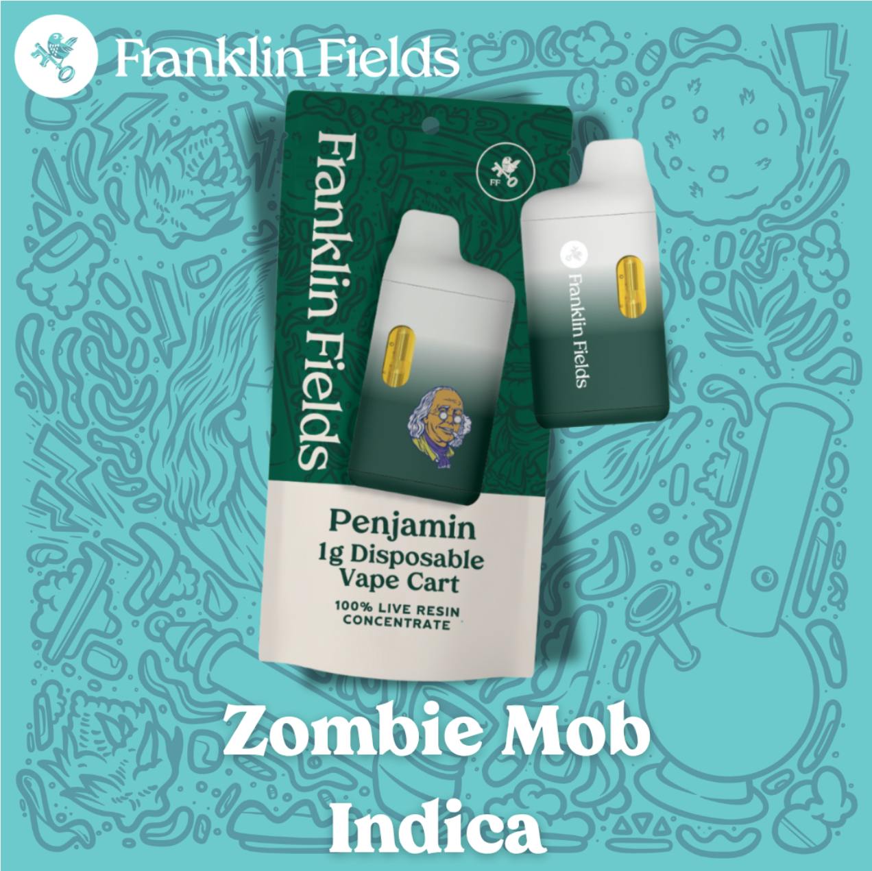 Franklin Fields Penjamin Zombie Mob 1G Live Resin Disposable Vape