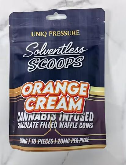 Solventless Scoops | Orange Cream Edibles | 200mg | 10ct | 20mg/ea by Uniq Pressure