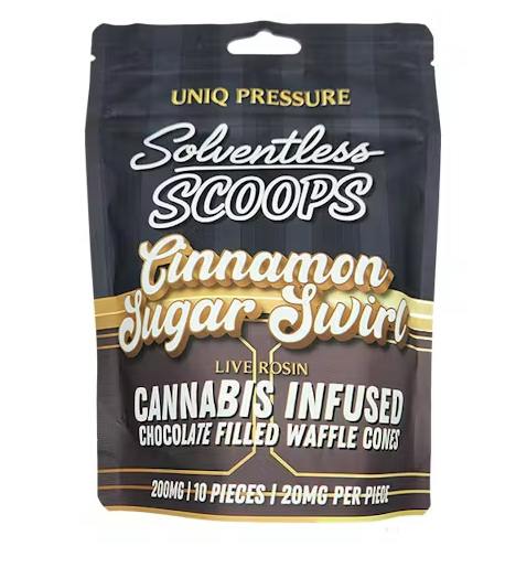 Solventless Scoops | Cinnamon Sugar Swirl Edibles | 200mg | 10ct | 20mg/ea