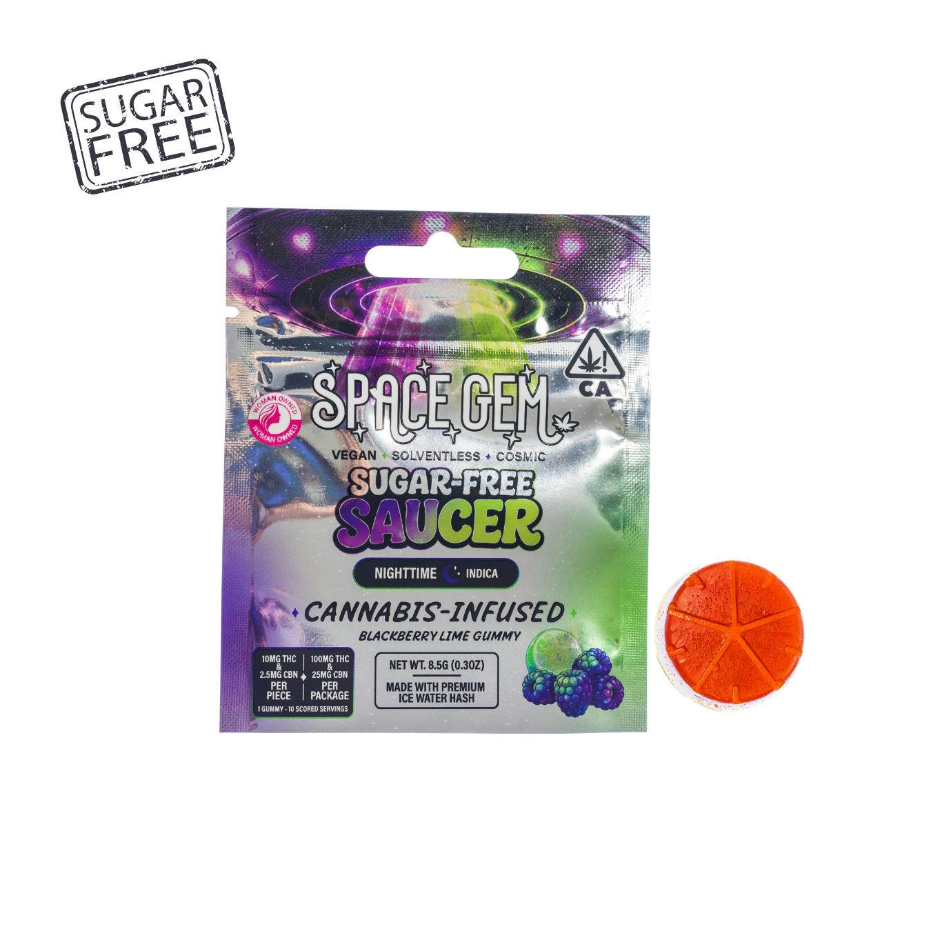 Sugar Free Saucer - Blackberry Lime - 100mg THC 25mg CBN