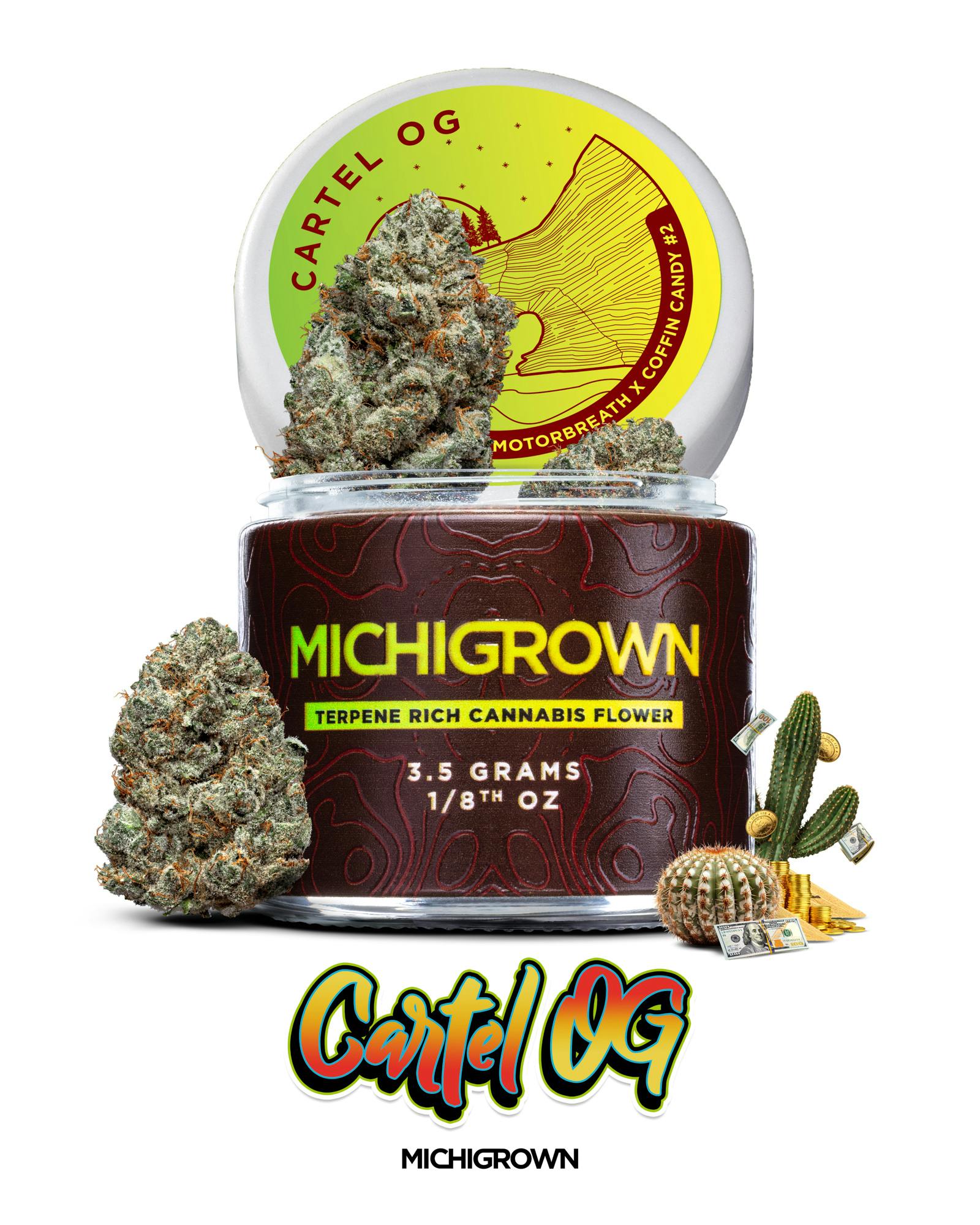 CARTEL OG - 3.5 GRAMS - PREMIUM FLOWER - JARS by MICHIGROWN
