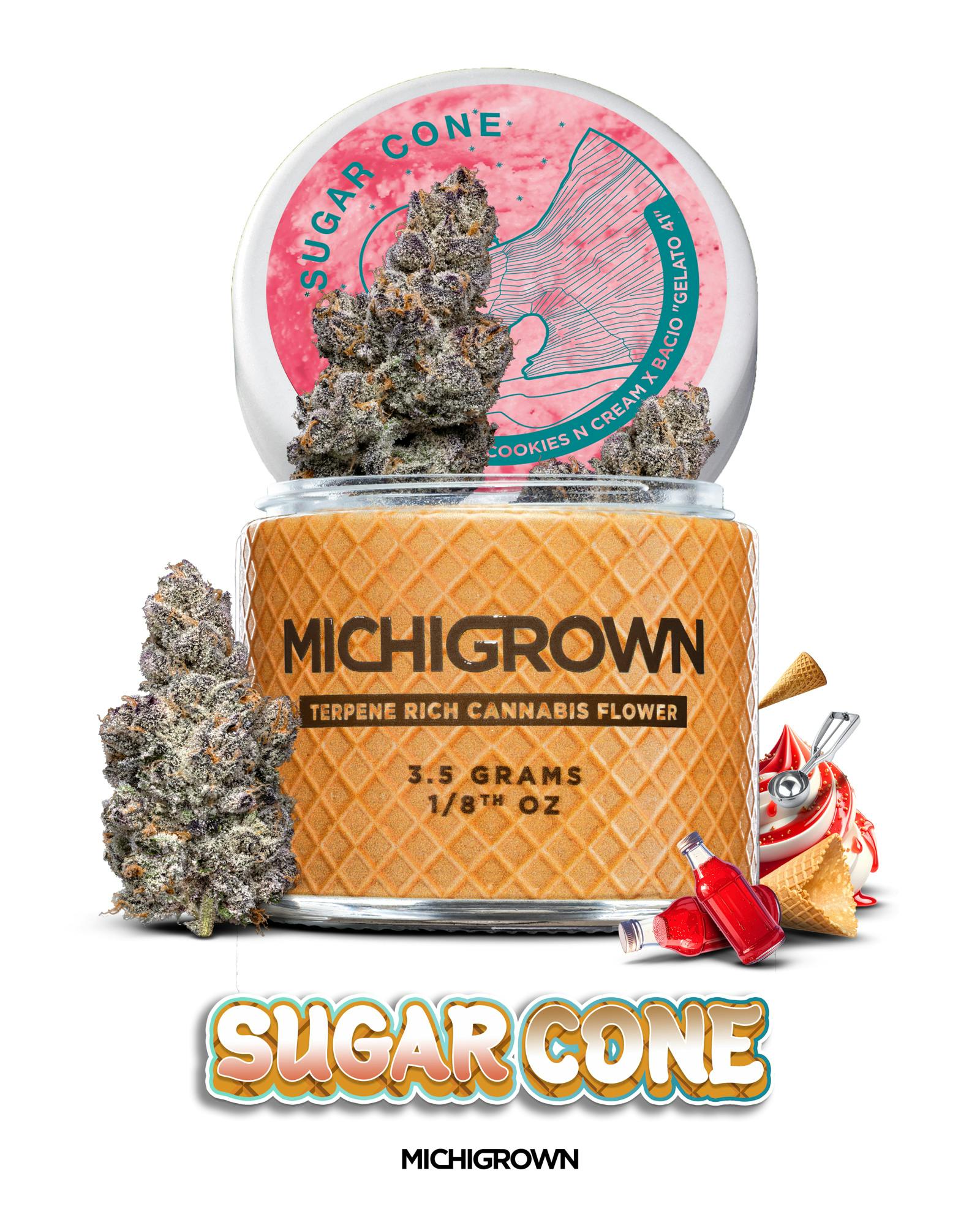 SUGAR CONE - 3.5 GRAMS - PREMIUM FLOWER - JARS by MICHIGROWN