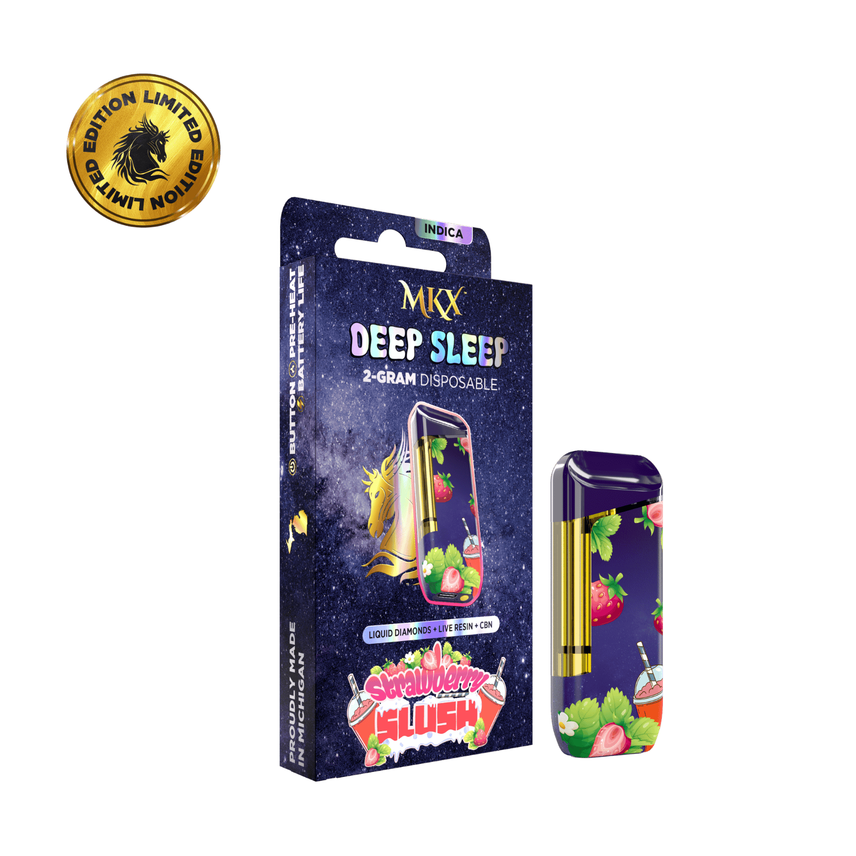 Deep Sleep | Strawberry Slush | LD + Live Resin + CBN Disposable | 2g