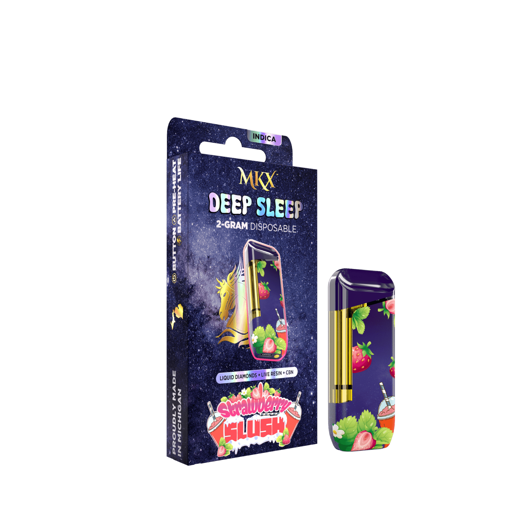 Deep Sleep | Strawberry Slush | LD + Live Resin + CBN Disposable | 2g