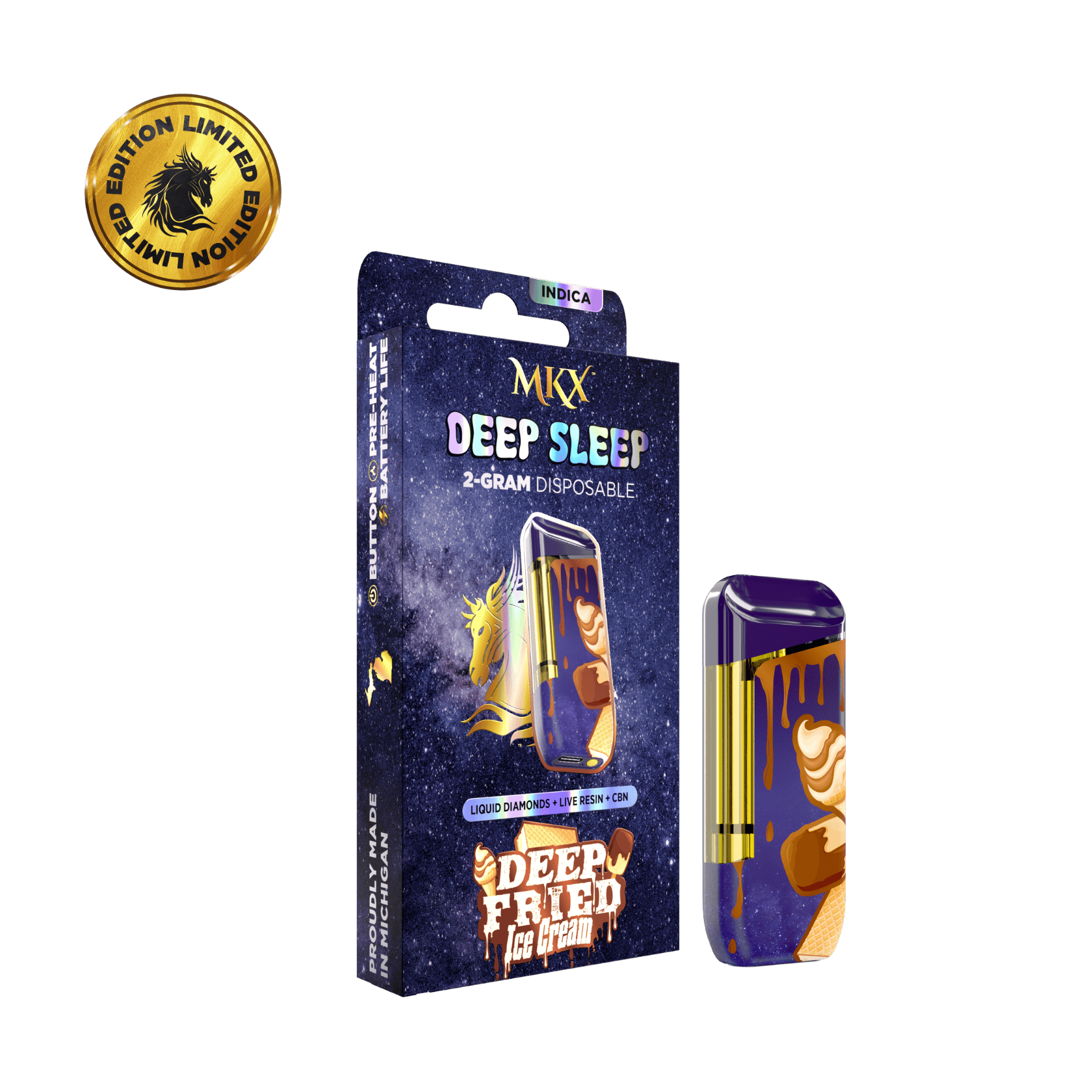 Deep Sleep | Deep Fried Ice Cream | LD + Live Resin + CBN Disposable | 2g