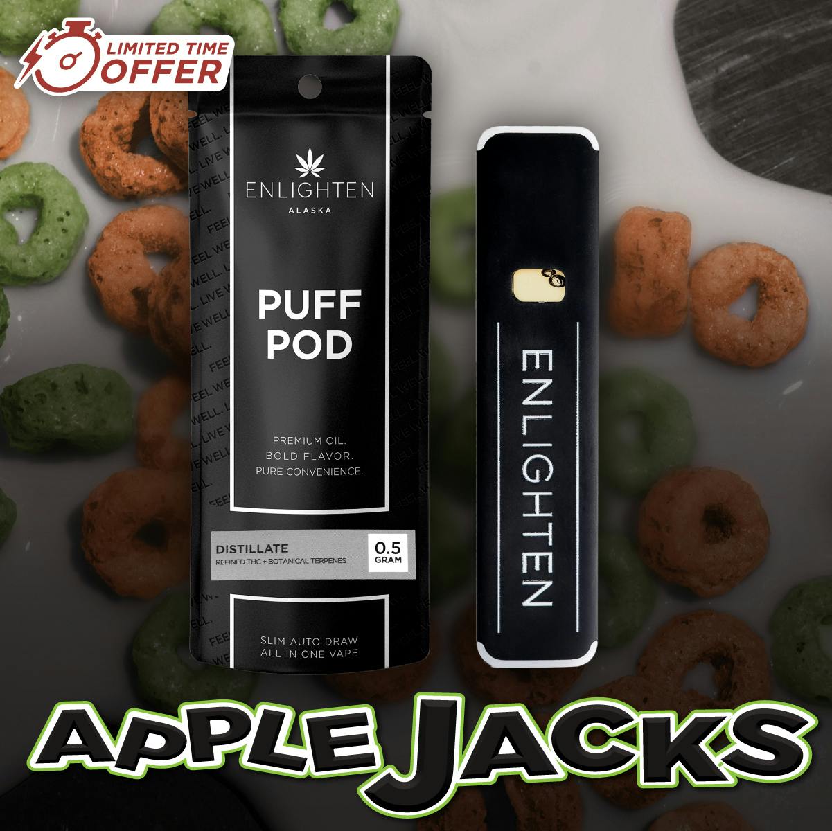 Limited Edition: Apple Jacks Distillate Puff Pod - .5g
