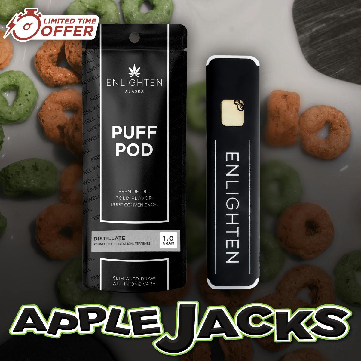 Limited Edition: Apple Jacks Distillate Puff Pod - 1g