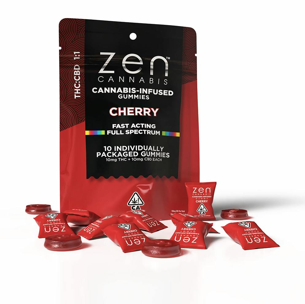 Cherry 1:1 THC:CBD Gummies | 100mg | 10ct | 10mg/ea
