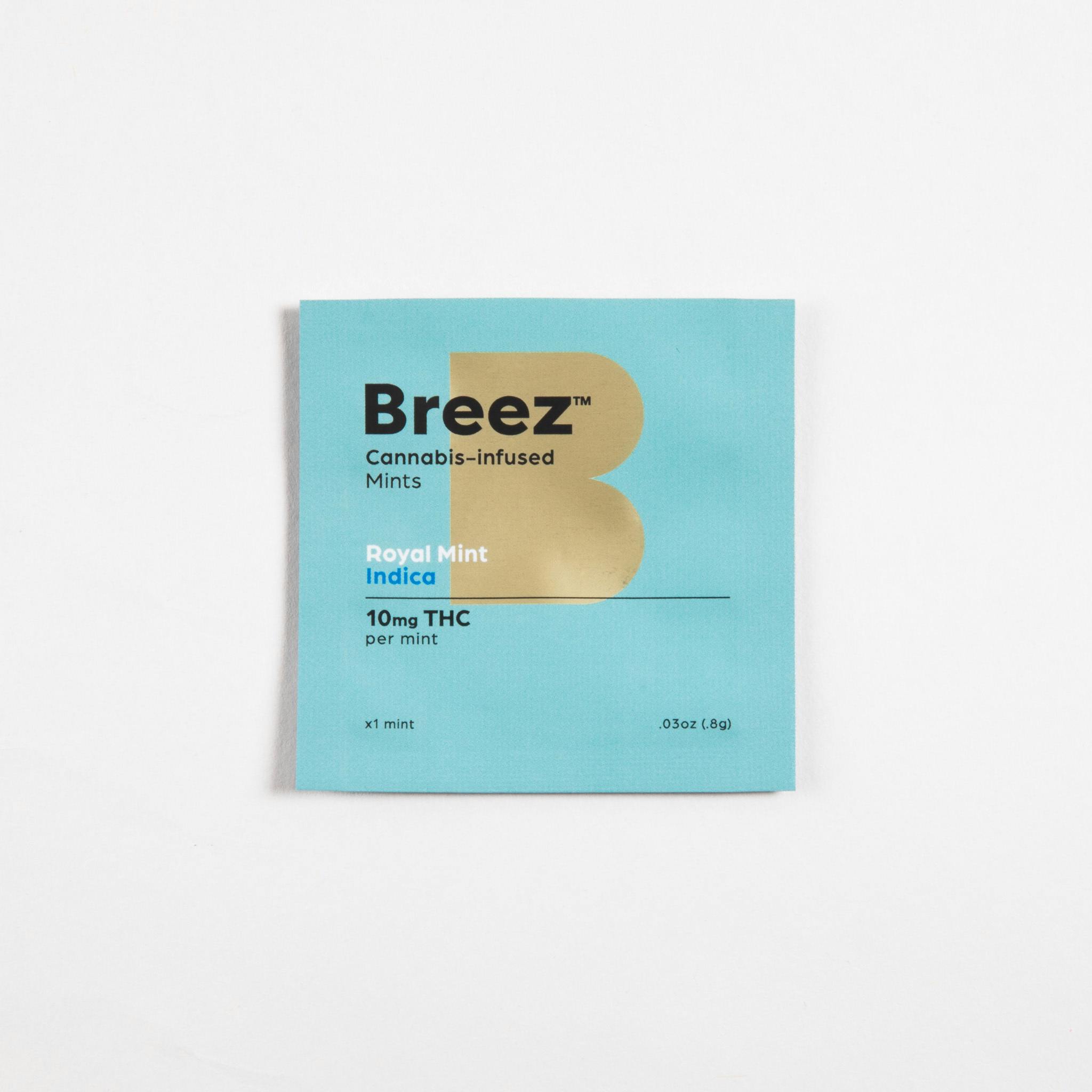 Breez Royal Mint Indica THC Mints Pack 1ct