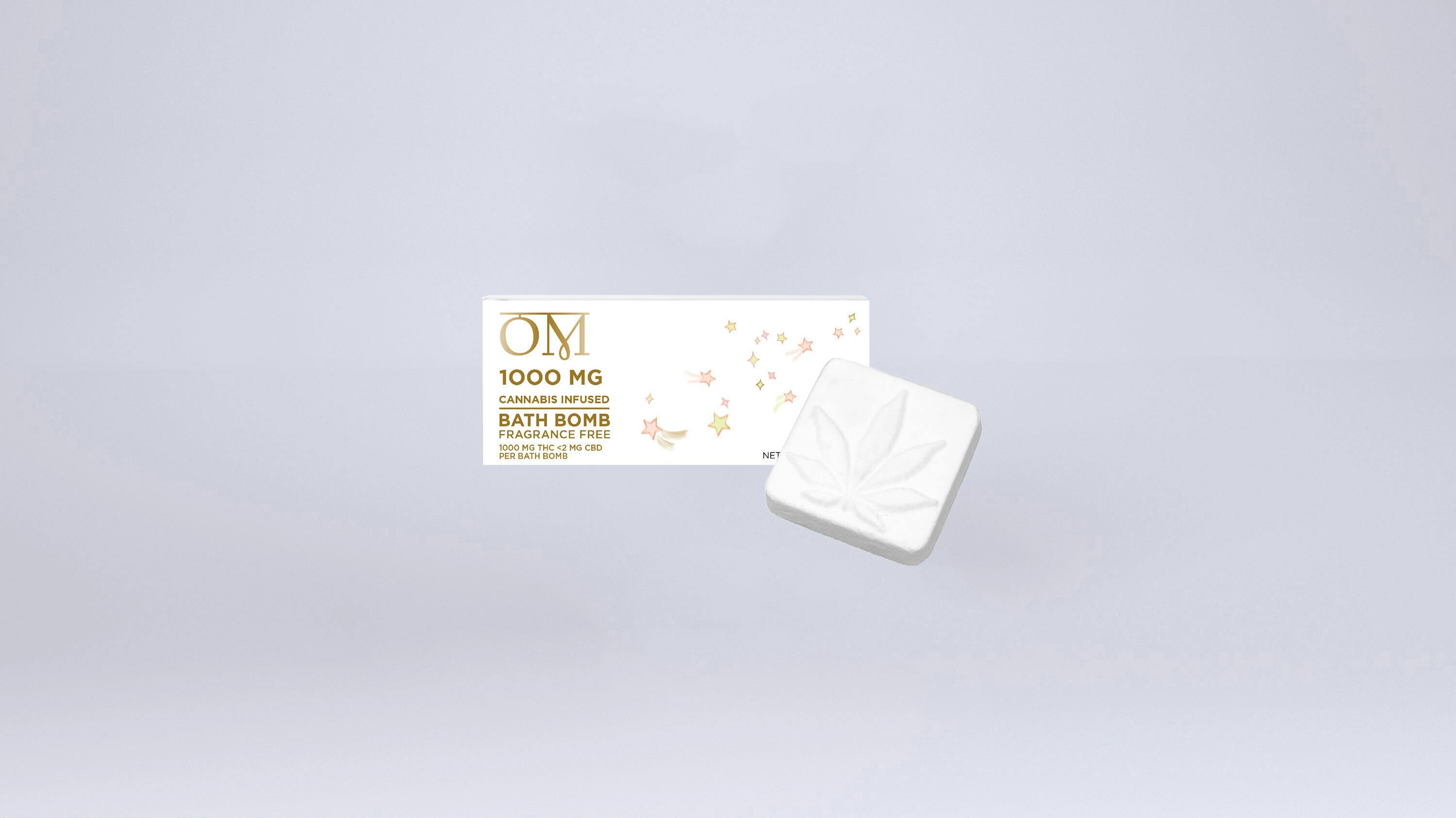 Fragrance Free | Bath Bomb | THC:CBD 1000mg:2mg