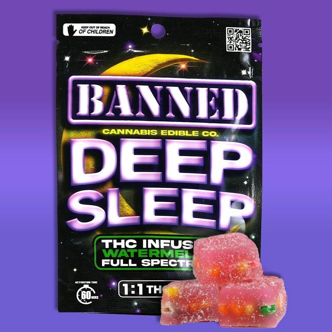 Deep Sleep | Watermelon 1:1 THC:CBN Gummies | 200mg | 4ct | 50mg/ea
