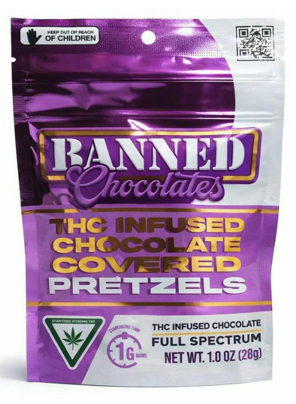 Chocolate Covered Pretzels | Chocolates | 200mg | 10ct | 20mg/ea by Banned Edible Co