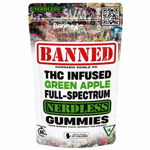 Nerdless Gummies | Green Apple Gummies | 200mg | 4ct | 50mg/ea