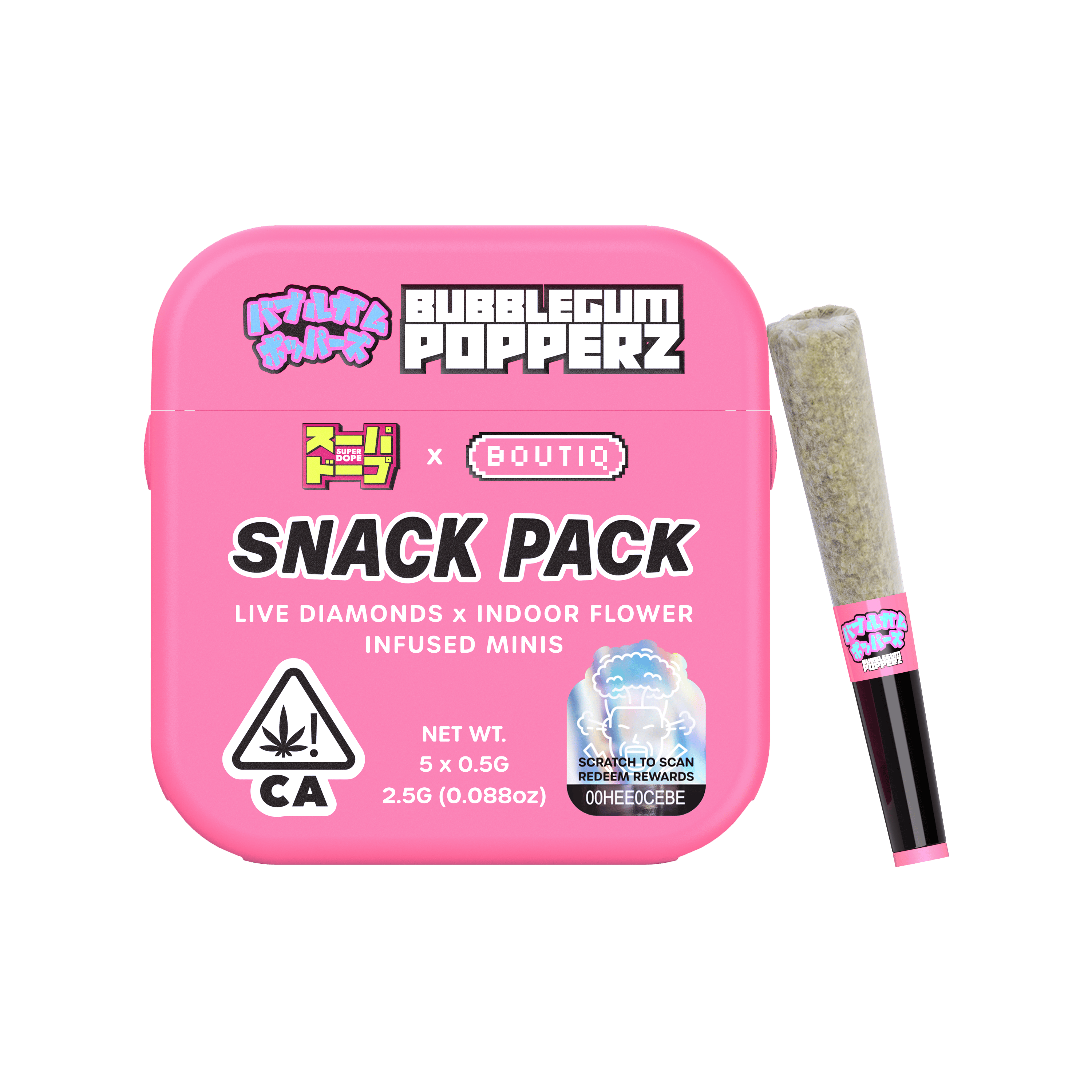 Boutiq x Super Dope | Bubblegum Popperz | Diamond Infused Minis | 5pk
