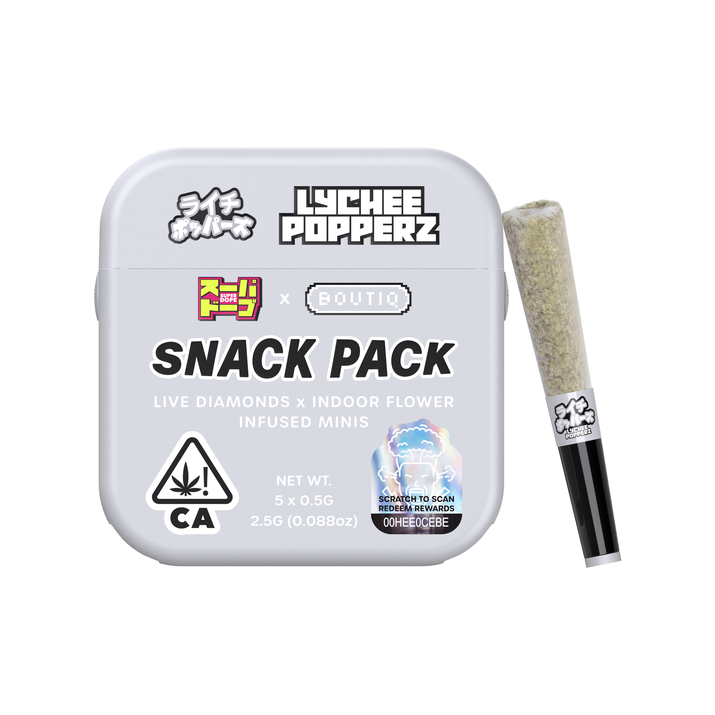 Boutiq x Super Dope | Lychee Popperz | Diamond Infused Minis | 5pk