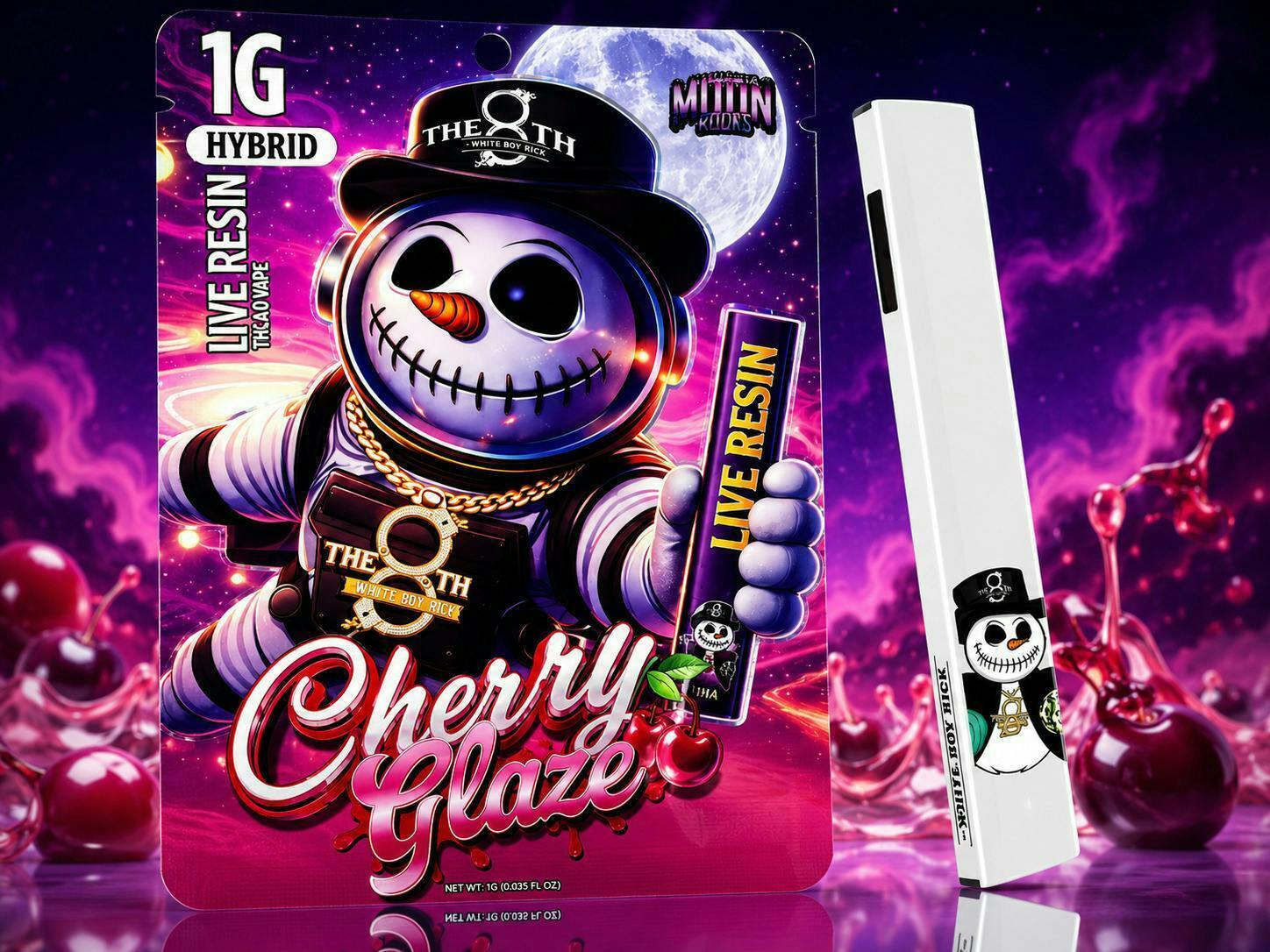 Cherry Glaze | Moon Rocks Live Resin Disposable | 1g by The 8th by White Boy Rick