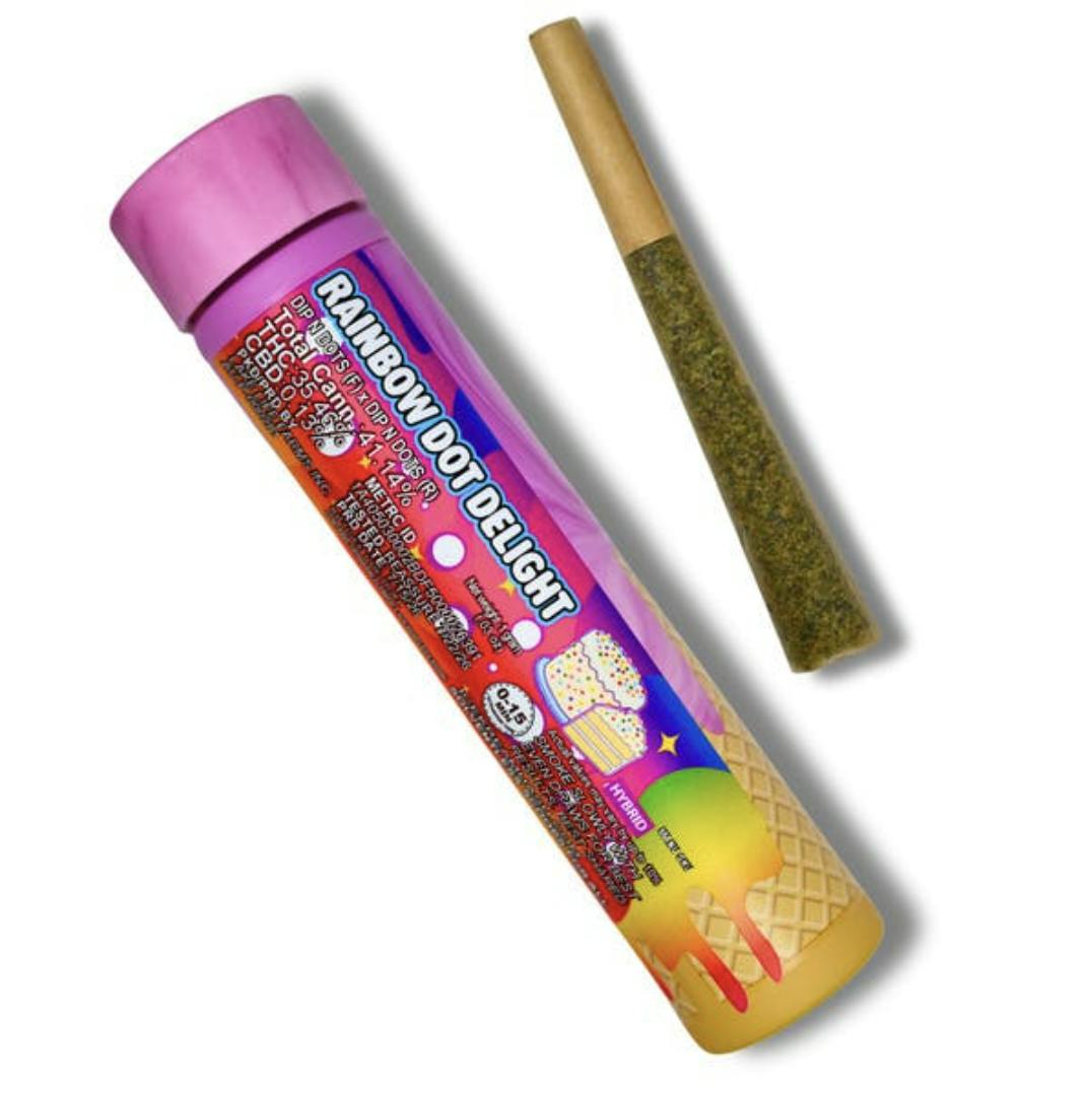 Rainbow Dot Delight | Rosin Infused Joint | 1g by Ice Kream Hash Co.