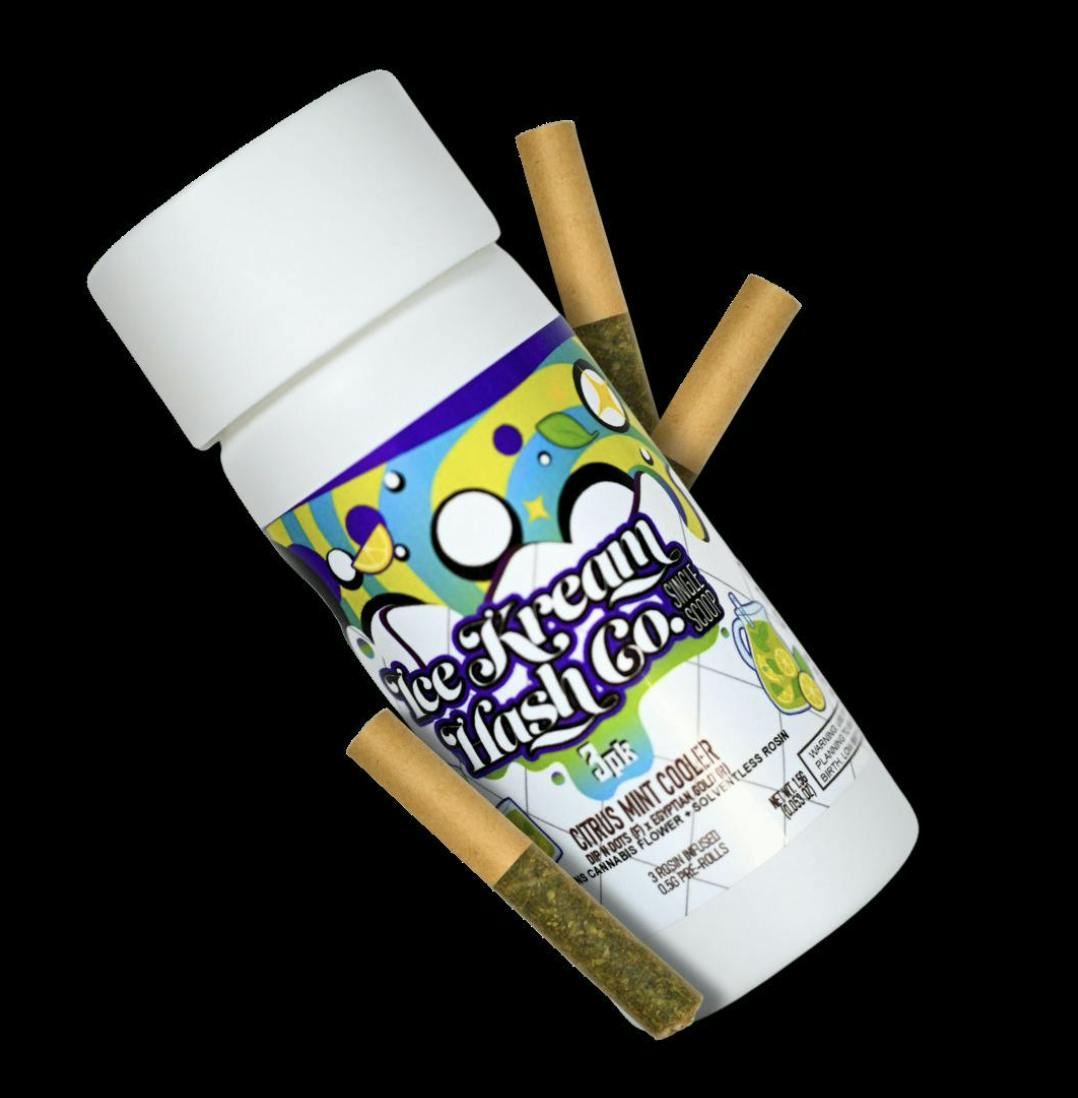 Citrus Mint Cooler | Rosin Infused Minis | 0.5g each | 3pk by Ice Kream Hash Co.