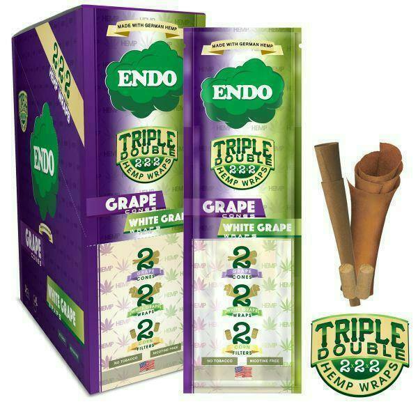Endo | White Grape | Organic Hemp Wraps w/ 2 Wooden Tips | Accessories