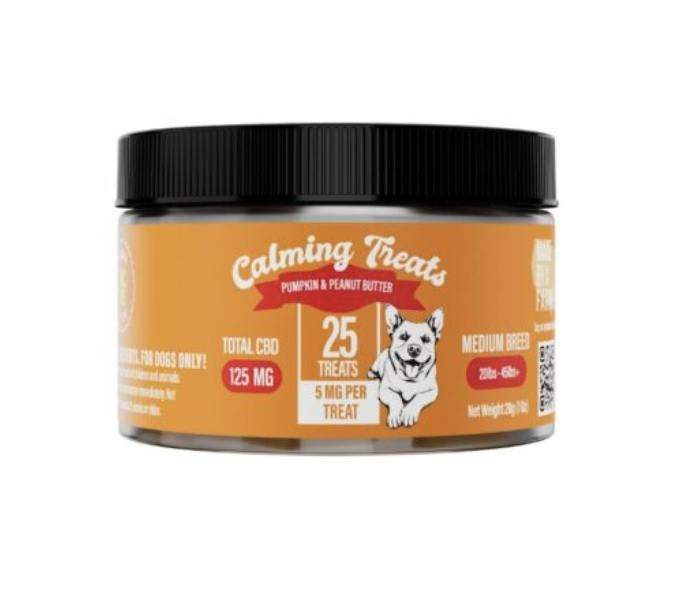 Calming CBD Medium Dog Treats | 125mg CBD | 25ct | 5mg/ea by Made By A Farmer