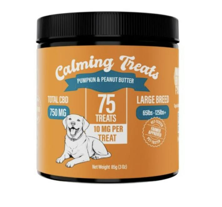 Calming CBD Large Dog Treats | 750mg CBD | 75ct | 10mg/ea by Made By A Farmer