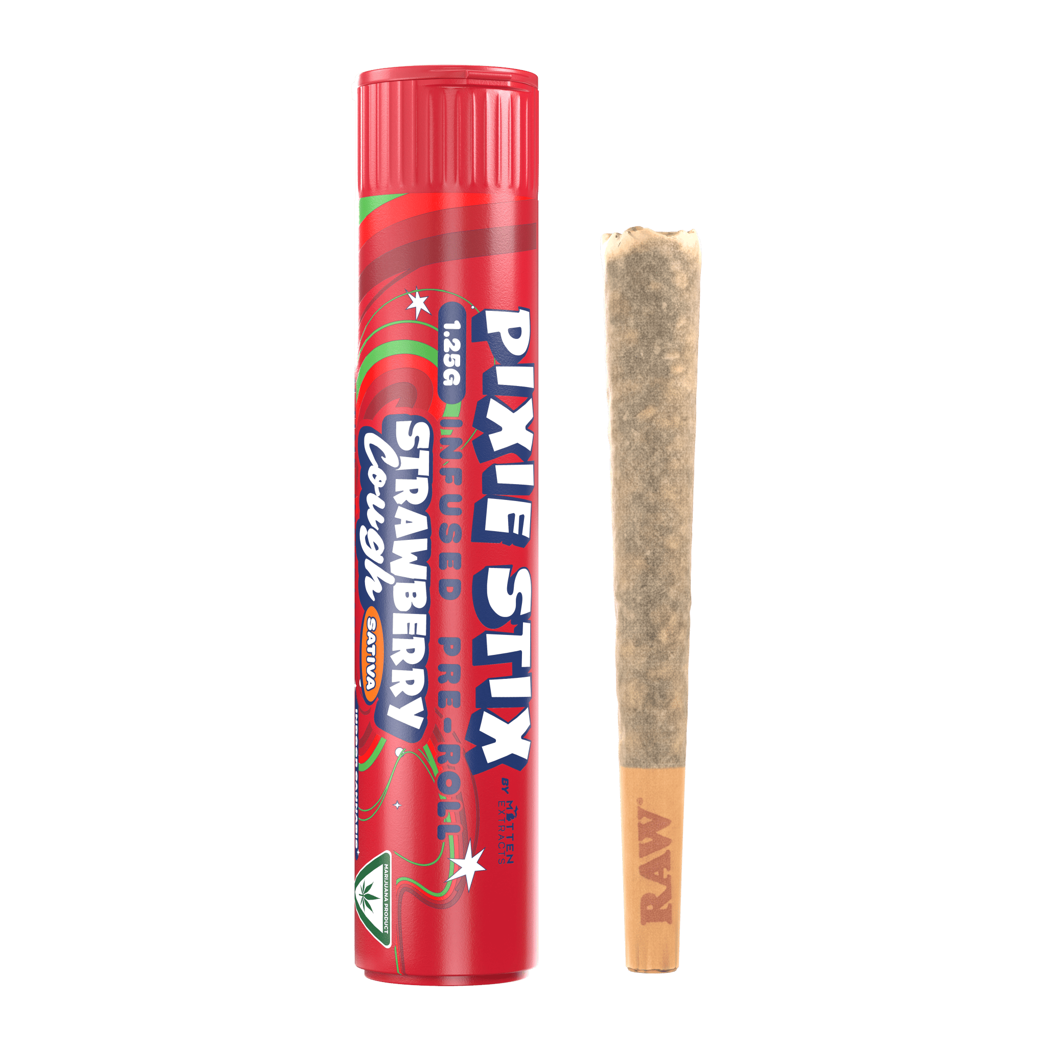 Pixie Stix Strawberry Cough Infused Pre Roll 1.25g