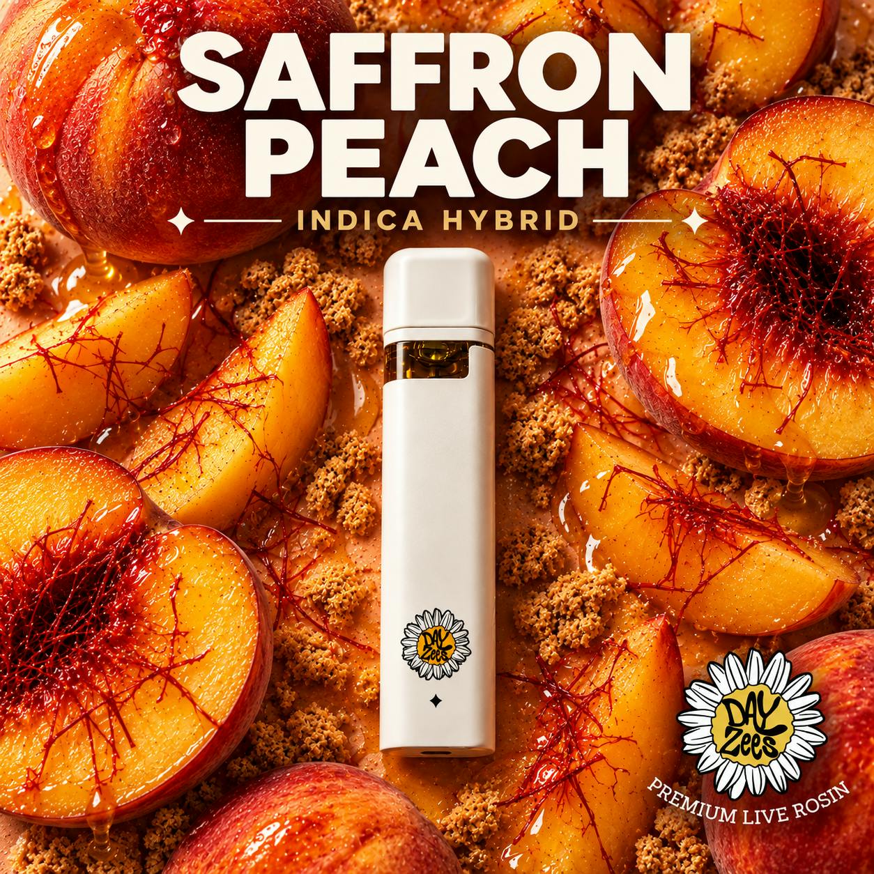 DAYZEES | SAFFRON PEACH | LIVE ROSIN DISPOSABLE | 1G | INDICA / HYBRID by Dayzees