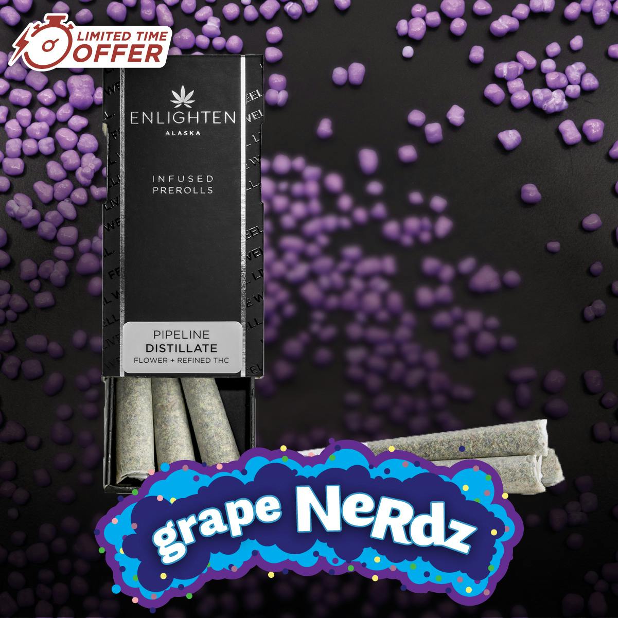 Grape Nerdz .75g Distillate Pipeline - 3 Pack