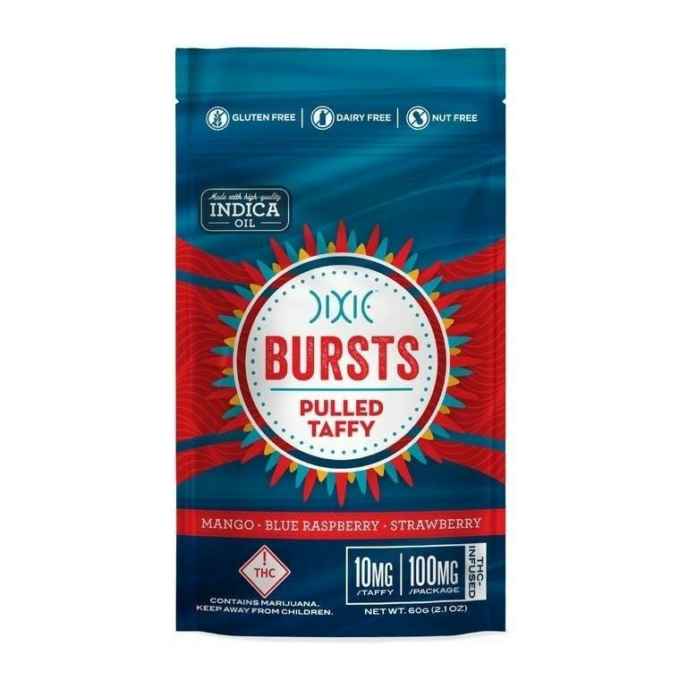 Indica Bursts Pulled Taffy Gummies | 100mg | 10ct | 10mg/ea