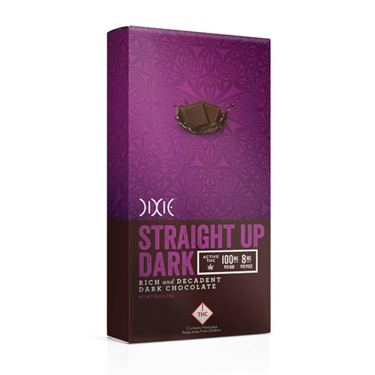 Straight Up Dark Chocolate Bar | 96mg | 12ct | 8mg/ea
