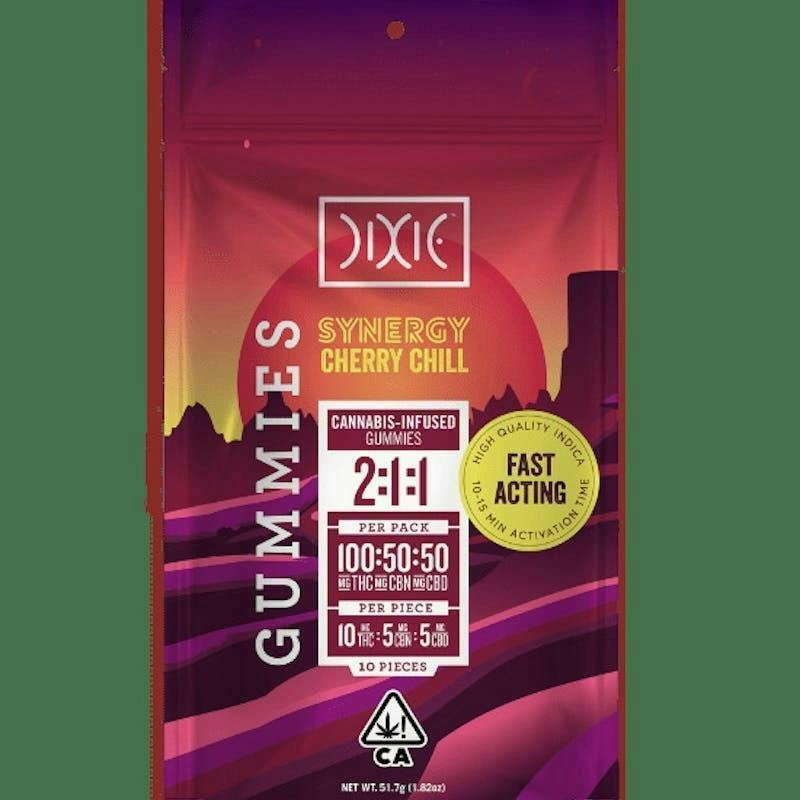 SYNERGY | Cherry Chill 2:1:1 THC:CBN:CBD Gummies | 100mg | 10ct | 10mg/ea by Dixie Brands