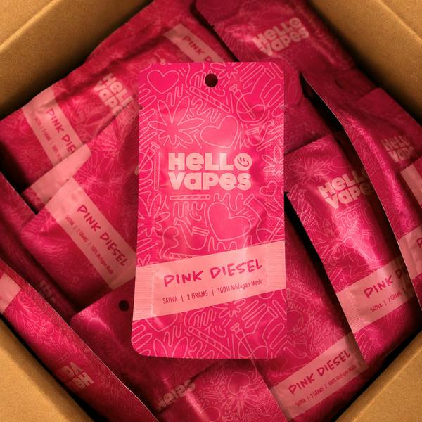Hello Vapes | Pink Diesel | Live Rosin Disposable | 2g