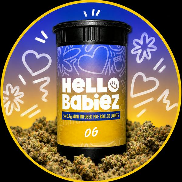 OG | Babiez Infused Joints | 0.7g each | 5pk by Hello Farms