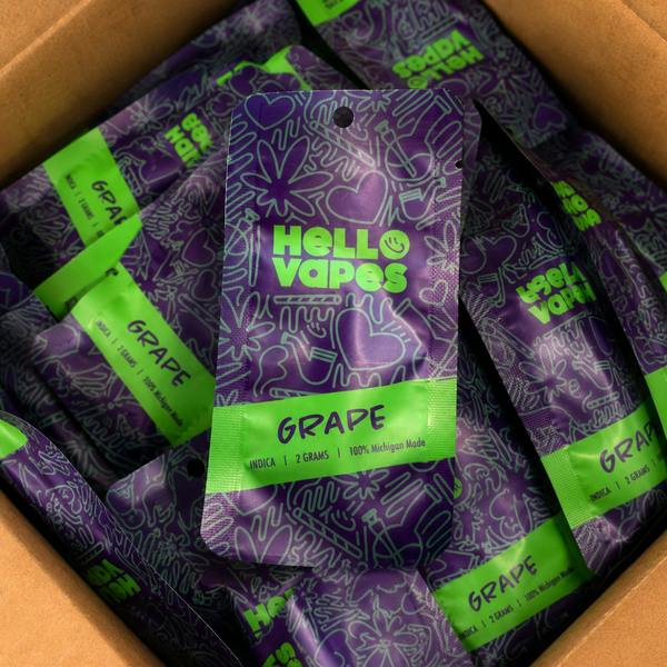 Hello Vapes | Grape | Live Rosin Disposable | 2g