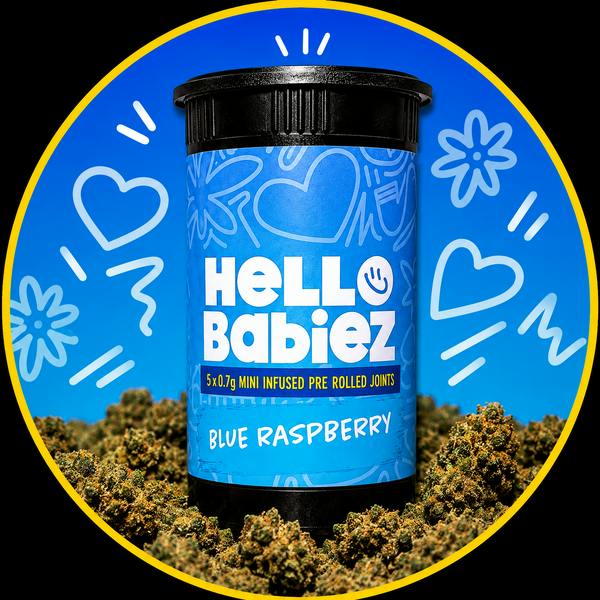 Blue Raspberry | Babiez Infused Joints | 0.7g each | 5pk by Hello Farms