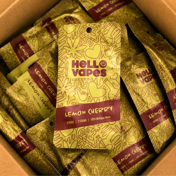 Hello Vapes | Lemon Cherry Gelato | Live Rosin Disposable | 2g
