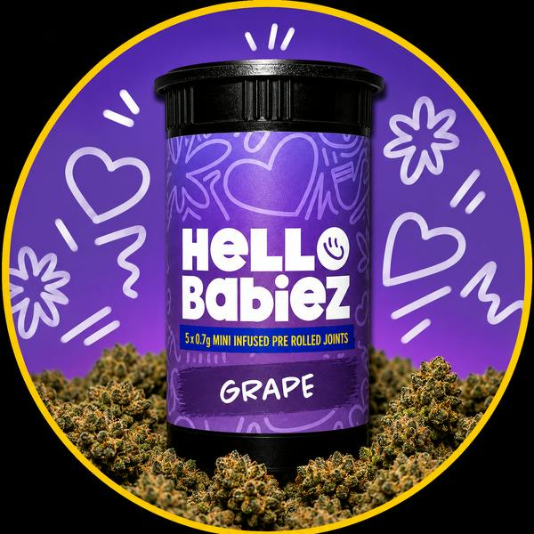 Grape | Babiez Infused Joints | 0.7g each | 5pk by Hello Farms