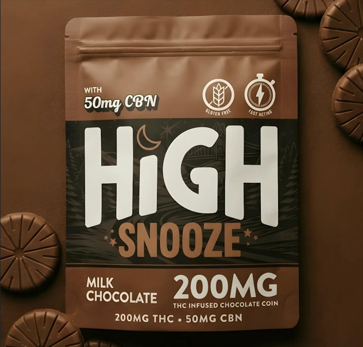 High Snooze | Milk Chocolate 4:1 THC/CBN Coin | 200mg | Single by Little Tree