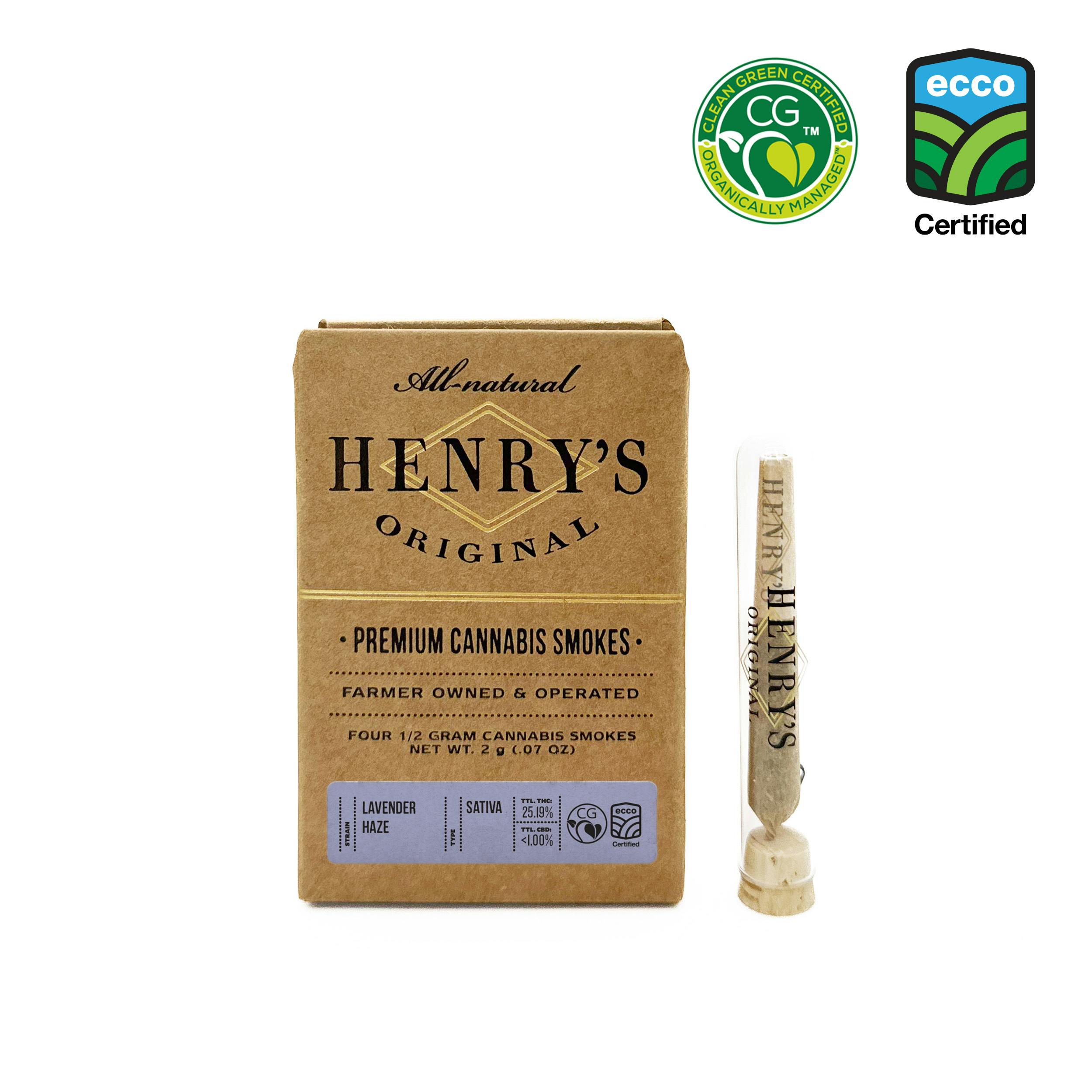 Henry's Original | Lavender Haze | Joints | 0.5g each | 4pk