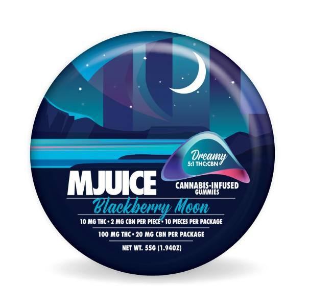 MJuice - Blackberry Moon Gummy 5:1 THC:CBN 10 Pack 100MG