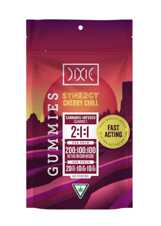SYNERGY | Cherry Chill 2:1:1 THC:CBN:CBD Gummies | 200mg | 10ct | 20mg/ea by Dixie Brands