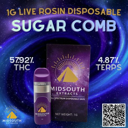 Sugar Comb | Live Rosin Disposable | 1g