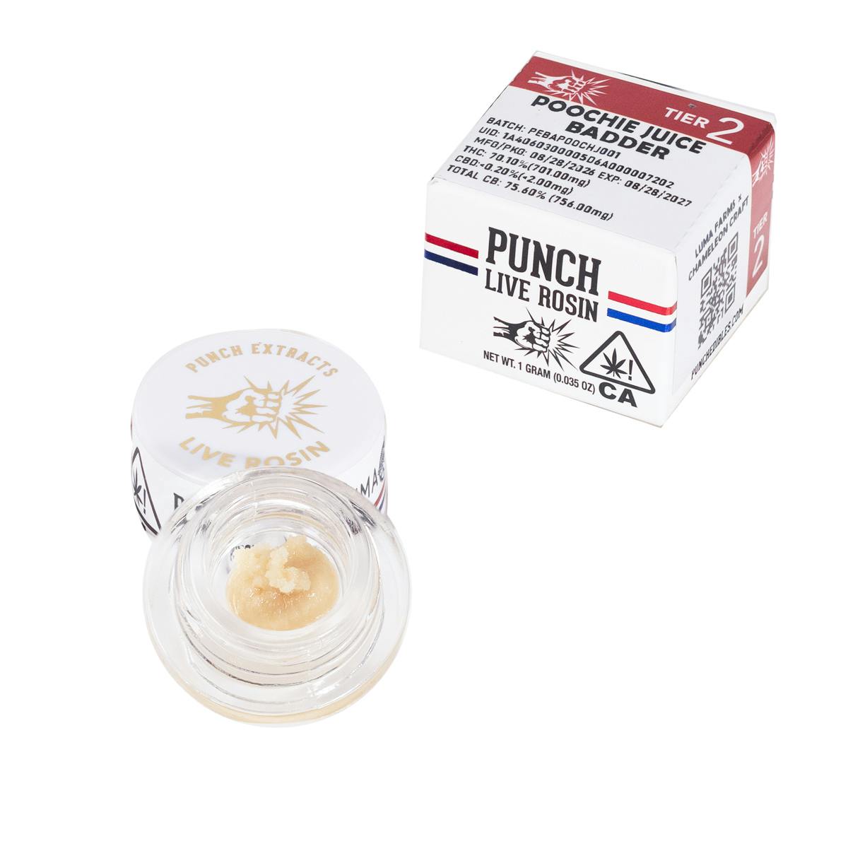 Punch | Poochie Juice | Tier 2 | Live Rosin | Cold Cure Badder | 1g