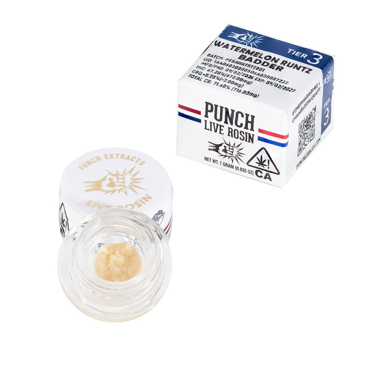 Punch | Watermelon Runtz | Tier 3 | Live Rosin | Cold Cure Badder | 1g