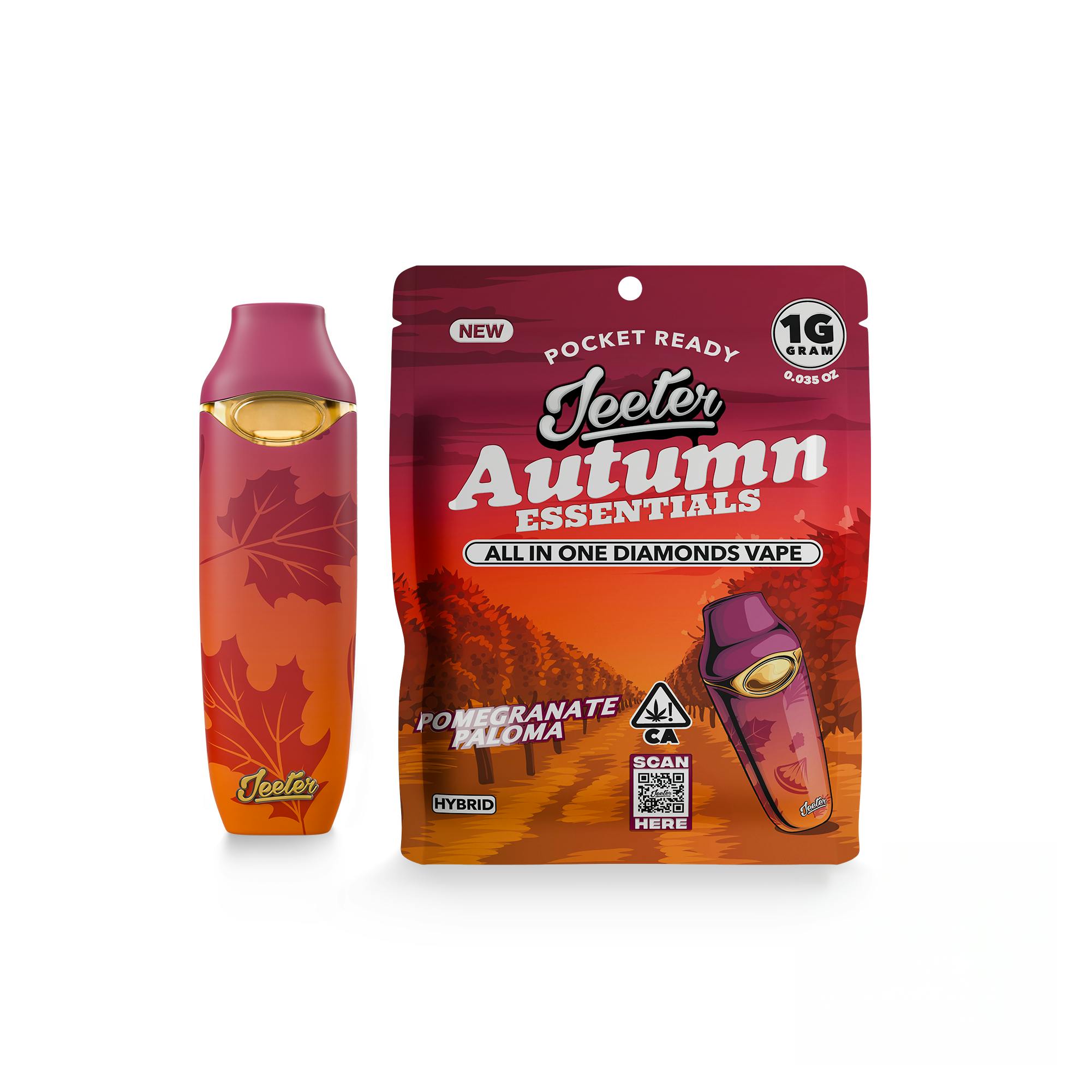 Jeeter | Pomegranate Paloma | Autumn Essentials Diamonds Disposable | 1G