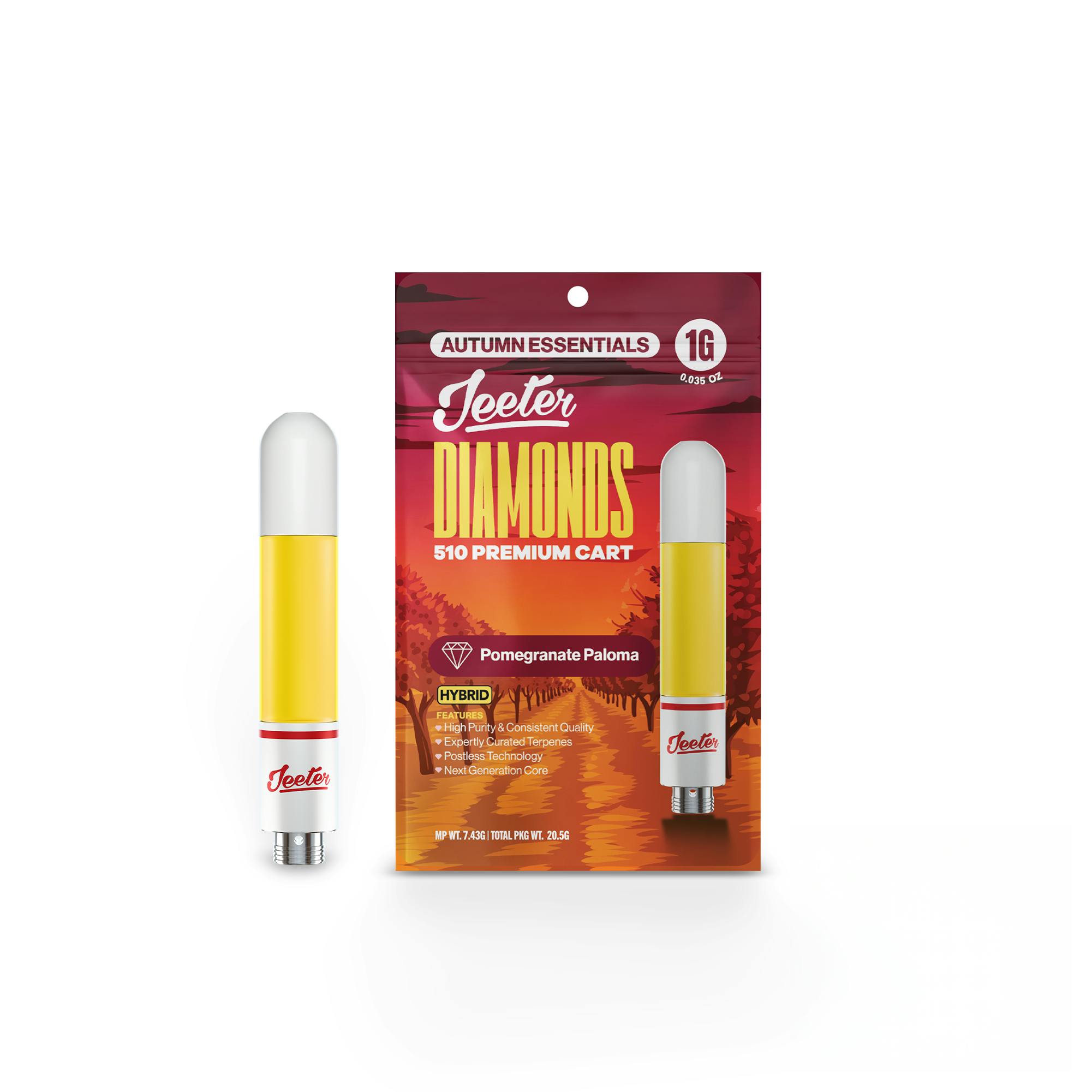 Jeeter | Pomegranate Paloma | Diamonds 510 Premium Cartridge | 1g