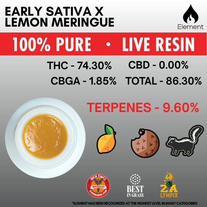 Element Live Resin 1g - Early Sativa x Lemon Meringue