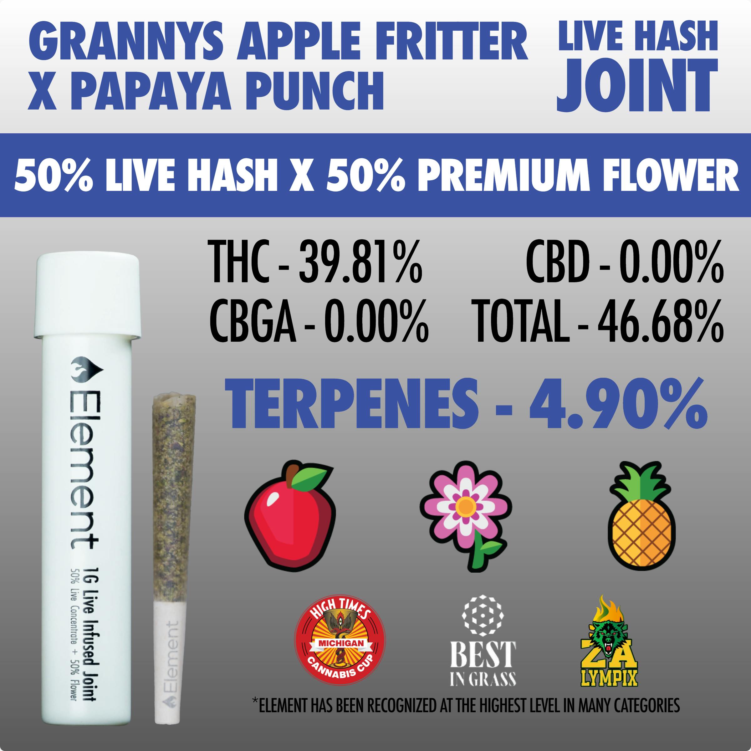 Element - Live Hash Joint 1g - Granny's Apple Fritter x Papaya Punch by Element